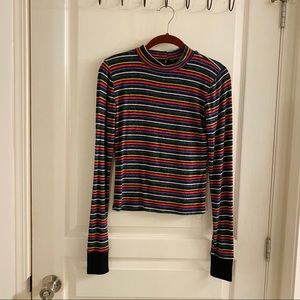 Striped knitted sweater top (slim fitting)